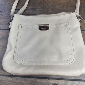 Rosetti Beige Purse Crossbody Shoulder Bag Adjustable Strap VG Multi Pocket